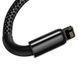 Кабель Baseus Tungsten Gold Fast Charging Data Cable USB to iP 2.4A 2m Black (CALWJ-A01) [803722], фото 7
