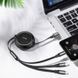 Кабель Baseus Golden Loop Three-in-One Elastic Data Cable USB for M+L+T 3.5A 1.2m Black (CAMLT-JH01) [803306], фото 6