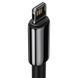 Кабель Baseus Tungsten Gold Fast Charging Data Cable USB to iP 2.4A 2m Black (CALWJ-A01) [803722], фото 4