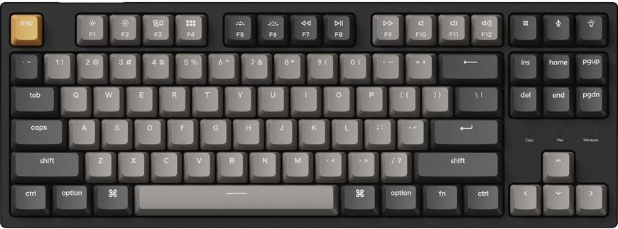 Клавіатура механічна Keychron C1 Pro 87Key, K pro Red, USB-A, QMK/VIA, Hot-swap, EN/UKR, RGB, чорний (C1PM1_KEYCHRON) [103638]