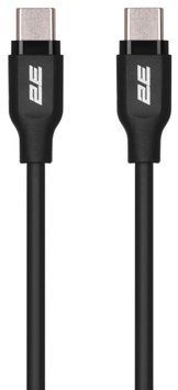 Кабель USB-C > USB-C заряджання/синхронізації 2E 1м, 60Вт Type-C, Glow, чорний (2E-CCCC-BL) [111736]