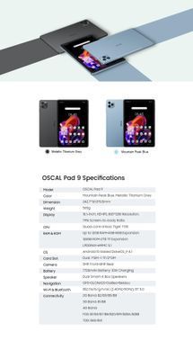 Планшет PAD9 10" 128GB OSCAL (PAD9 GREY) [503188]