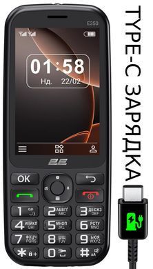 Мобільний телефон 2E E350 3.5" 2SIM, 3000мА&bull;год, чорний (694743656879) [114060]