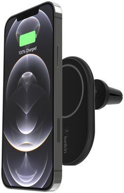 Автомобільний тримач смартфона Belkin Wireless Magnetic Qi, чорний (WIC004BTBK-NC) [110477]