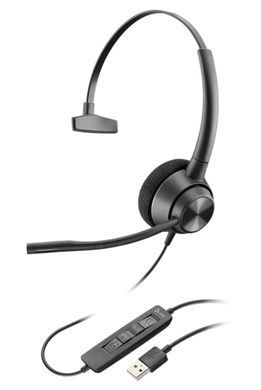 Гарнітура комп'ютерна моно On-ear Poly EncorePro 310, USB-A, всеспрямований, noise cancelling, чорний (767G1AA) [107408]