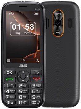 Мобільний телефон 2E E350 3.5" 2SIM, 3000мА&bull;год, чорний (694743656879) [114060]