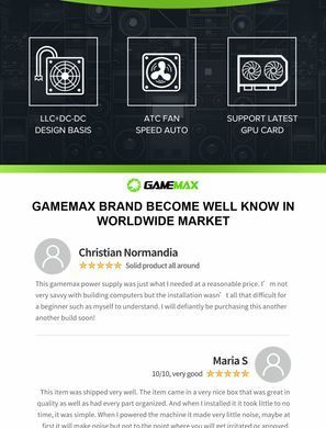 Блок живлення GAMEMAX (GX-650 Modular) [303175]
