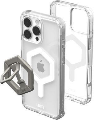 Чохол+магнітне кільце-тримач UAG для Apple iPhone 16 Pro Max, Plyo MagSafe, Ice White/Titanium Stand (1144811BV01) [108292]