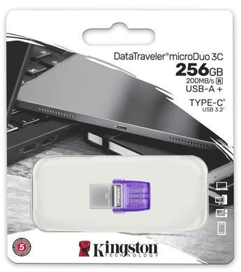Флеш-накопичувач USB3.2 256GB Type-C Kingston DataTraveler microDuo 3C (DTDUO3CG3/256GB) [607274]