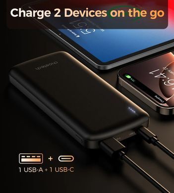 УМБ Choetech 10000mAh 12W USB-A,USB-C чорна (B850-ACBK) [405475]