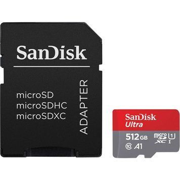 Карта пам`ятi MicroSDXC 512GB UHS-I Class 10 SanDisk Ultra A1 R150MB/s + SD-adapter (SDSQUAC-512G-GN6MA) [620780]