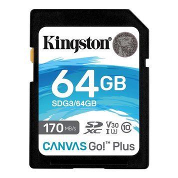 Карта пам`ятi SDXC 64GB UHS-I/U3 Class 10 Kingston Canvas Go! Plus R170/W70MB/s (SDG3/64GB) [610281]