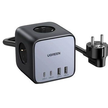 Зарядний пристрій 4xUSB 65W (2хUSB-C+2xUSB-A + 2хSchuko) DigiNest Cube Power Strip CD268 Ugreen (60113) [402113]