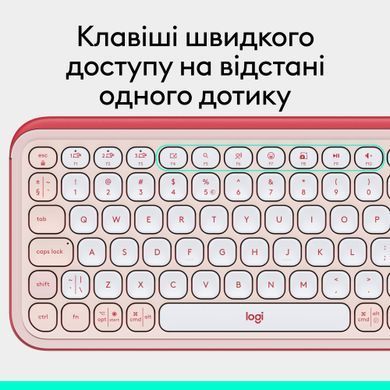 Клавiатура бездротова Logitech Pop Icon Keys Rose (920-013073) [606039]