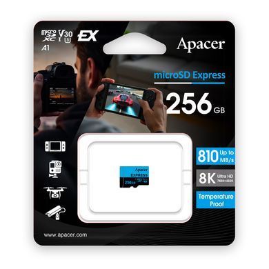 Карта пам'яті microSDXC (UHS-1 U3) Apacer Express 256Gb class 10 V30 A1 Read/Write:810/700 MB/sec (Compatible with Nintendo Switch 2) (AP256GMCEXG3X17-RA) [803628]