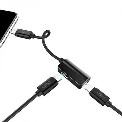 Перехідник SkyDolphin AU01 Lightning - 2хLightning (M/F), Black (ADPT-00026) [603853]