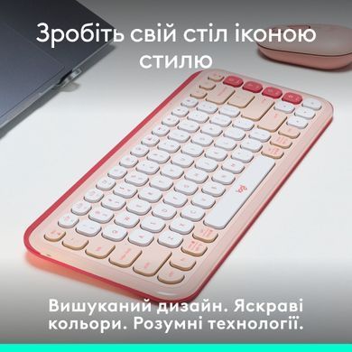 Клавiатура бездротова Logitech Pop Icon Keys Rose (920-013073) [606039]
