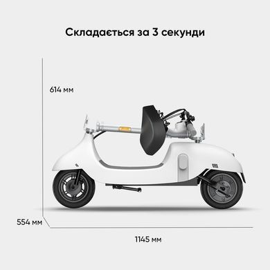 Електросамокат з сидінням OKAI Ceetle PRO EA10C White 10', 350(900)W, 25Km/h, 10.4Ah, 55Km, 20%, NFC, App.29kg (EA10C-W) [800006]