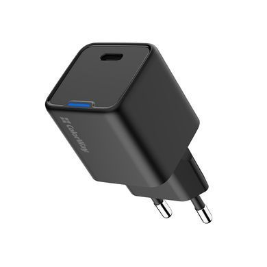 Мережевий зарядний пристрій ColorWay GaN Mini 25W PD Port PPS USB-C Black (CW-CHS052PD-BK) [603375]