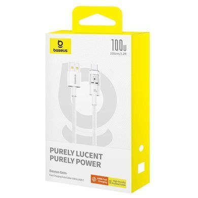 Кабель Baseus Gem Fast-Charging Data Cable USB to USB-C 100W 1m Moon White (P10373002211-00) [802226]
