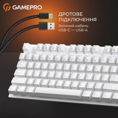 Клавіатура GamePro Genesis Joker Outemu Red Swithes USB White (MK124W) [615504]