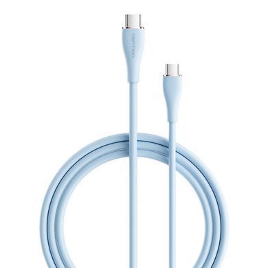 Кабель Vention USB 2.0 C Male to C Male 5A Cable 1.5M Light Blue Silicone Type (TAWSG) [802430]
