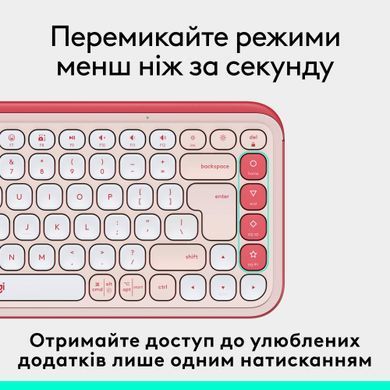 Клавiатура бездротова Logitech Pop Icon Keys Rose (920-013073) [606039]