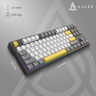 Клавіатура Ajazz AK870 V2 Flying Fish Switch Black USB-C (AK870-V2-FF-BGY) [618097]