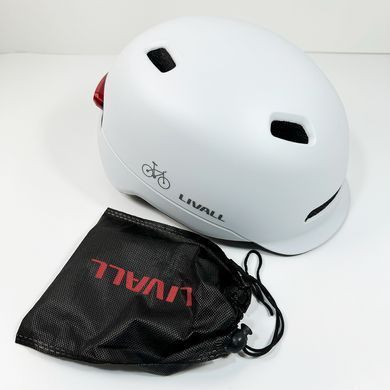 Захисний шолом Livall C20 (L) White (57-61см), сигнал стопів (LIV-000C20-4342) [800029]