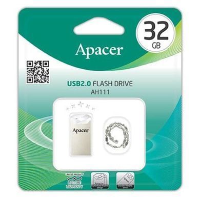 Флеш-накопичувач USB 32GB Apacer AH111 Silver/Crystal (AP32GAH111CR-1) [607067]