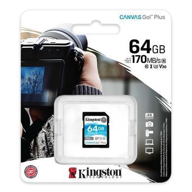 Карта пам`ятi SDXC 64GB UHS-I/U3 Class 10 Kingston Canvas Go! Plus R170/W70MB/s (SDG3/64GB) [610281]