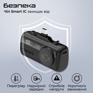 Універсальна мобільна батарея Promate PowerUp-Trio 5000mAh 20W Black (powerup-trio.black) [603525]
