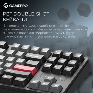 Клавіатура бездротова GamePro Asgard Ragnar Keychron Super Red Switch Black (MK285BK) [616005]