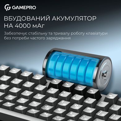 Клавіатура бездротова GamePro Asgard Ragnar Keychron Super Red Switch Black (MK285BK) [616005]