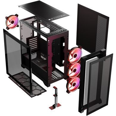 Корпус Modecom VOLCANO EXPANSE S ARGB 4x140mm fans MIDI USB 3.0x2+TYPE-C BLACK без БЖ ATX (AT-EXPANSE-SG-10-000000) [402983]