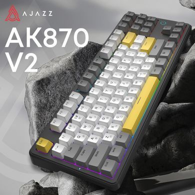 Клавіатура Ajazz AK870 V2 Flying Fish Switch Black USB-C (AK870-V2-FF-BGY) [618097]