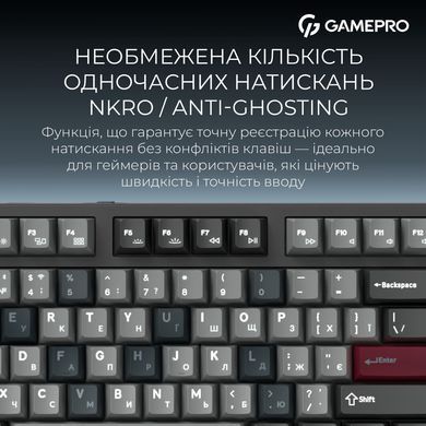 Клавіатура бездротова GamePro Asgard Ragnar Keychron Super Red Switch Black (MK285BK) [616005]