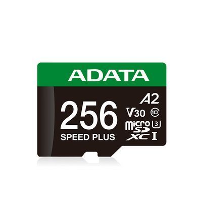 Карта пам'яті microSDXC (UHS-1 U3) A-DATA SPEED PLUS 256Gb Class 10 V30 A2 (R-180Mb/s W160Mb/s) (adapter SD) (UD256GUI3V30A2SP-RA1) [806445]