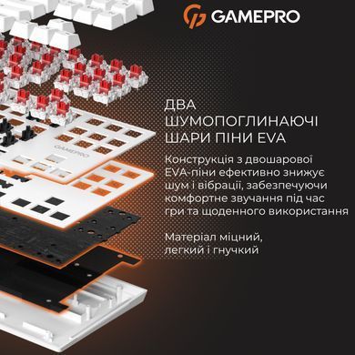Клавіатура GamePro Genesis Joker Outemu Red Swithes USB White (MK124W) [615504]