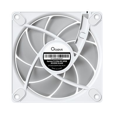 Корпусний вентилятор GAMMA F12 ELITE WH ARGB REVERSE BLADE OCYPUS (GAMMA-F12-WH1AM01E-GL) [502903]