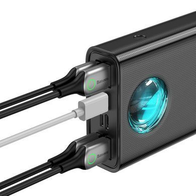УМБ Baseus 30000mAh Amblight Digital Display 65W PD,QC 4xUSB-A,USB-C In/Out,MicroUSB,Lightning Black (PPLG000101) [404642]