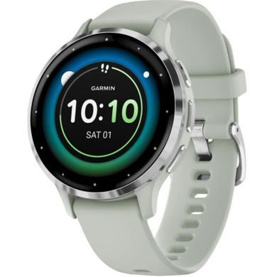 Смарт-годинник Garmin Venu 3s Silver Stainless Steel Bezel with Sage Gray Case and Silicone Band (010-02785-51) [604510]