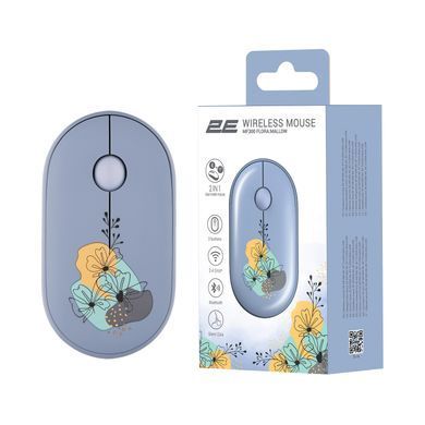 Миша 2E MF300 FLORA:MALLOW Silent WL BT, синій (2E-MF300WFLORABL) [104089]