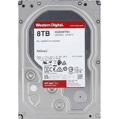 Накопичувач HDD SATA 8.0TB WD Red Pro 7200rpm 256MB (WD8005FFBX) [611677]