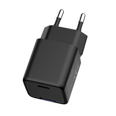Мережевий зарядний пристрій ColorWay GaN Mini 25W PD Port PPS USB-C Black (CW-CHS052PD-BK) [603375]