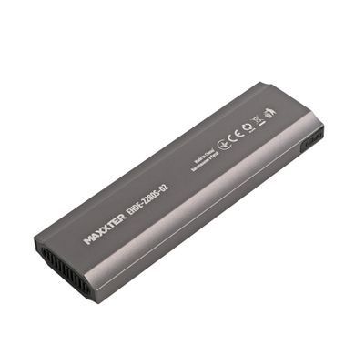 Зовнішня кишеня Maxxter M.2 NVMe PCIe, USB 3.1 Type-C Gen2, Metal, Black (EHDE-2280S-02) [620076]