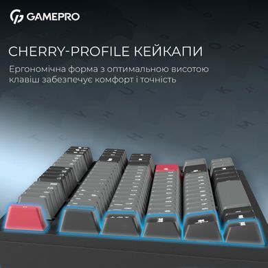 Клавіатура бездротова GamePro Asgard Ragnar Keychron Super Red Switch Black (MK285BK) [616005]