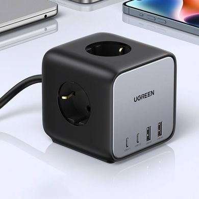 Зарядний пристрій 4xUSB 65W (2хUSB-C+2xUSB-A + 2хSchuko) DigiNest Cube Power Strip CD268 Ugreen (60113) [402113]