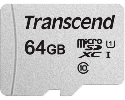 Карта пам'яті Transcend microSD 64GB C10 UHS-I R100/W20MB/s + SD (TS64GUSD300S-A) [108894]