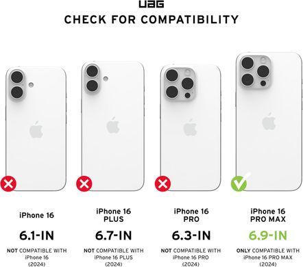 Чохол+магнітне кільце-тримач UAG для Apple iPhone 16 Pro Max, Plyo MagSafe, Ice White/Titanium Stand (1144811BV01) [108292]
